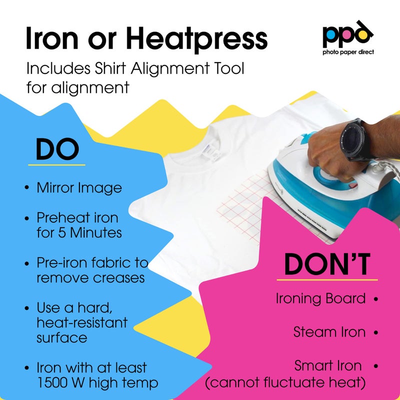 PPD 10 Sheets 11x17" - Inkjet Iron-on Heat Transfer Paper for White & Light Fabric and T-Shirts - Premium - PPD-7-10 - Image 5